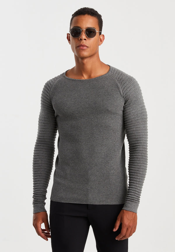 Leif Nelson Strickpullover Feinstrick Rundhals