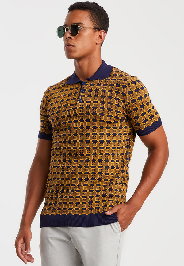 Leif Nelson Polo-Shirt Feinstrick