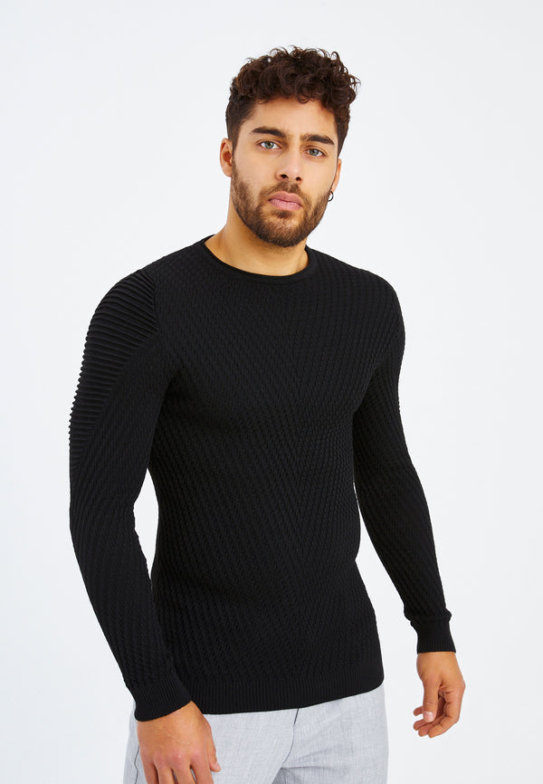 Leif Nelson Knitted sweater fine knit round neck