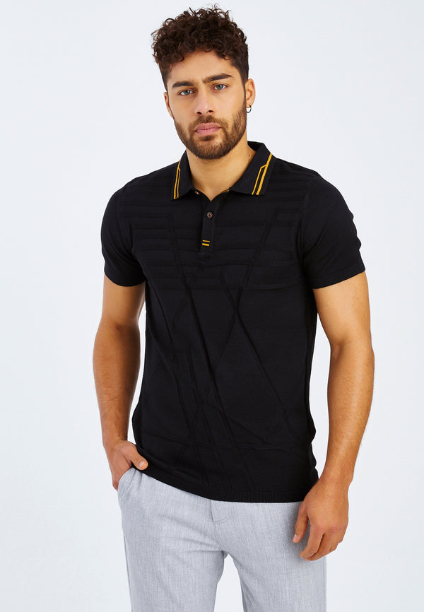 Leif Nelson Polo-Shirt Feinstrick